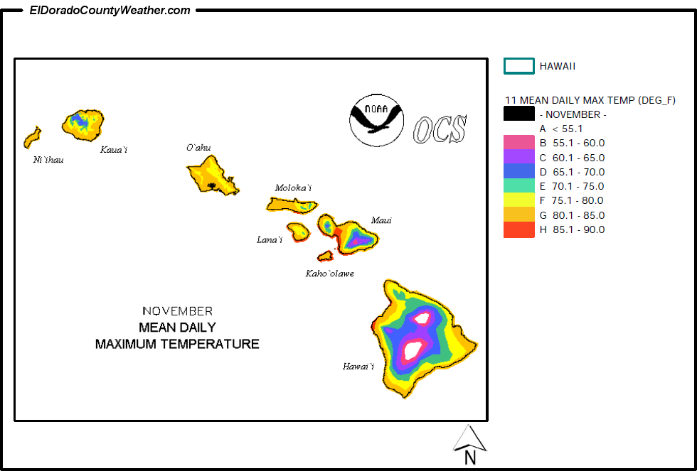 Alaska November Mean Daily Maximum Temperature